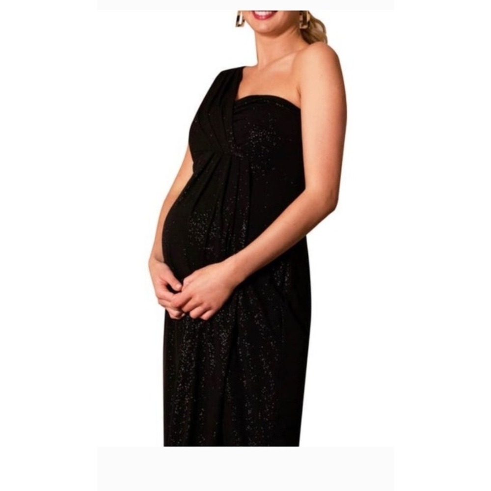 Tiffany Rose Maternity Gown Women Size 6 Black‎ Shimmer NEW
